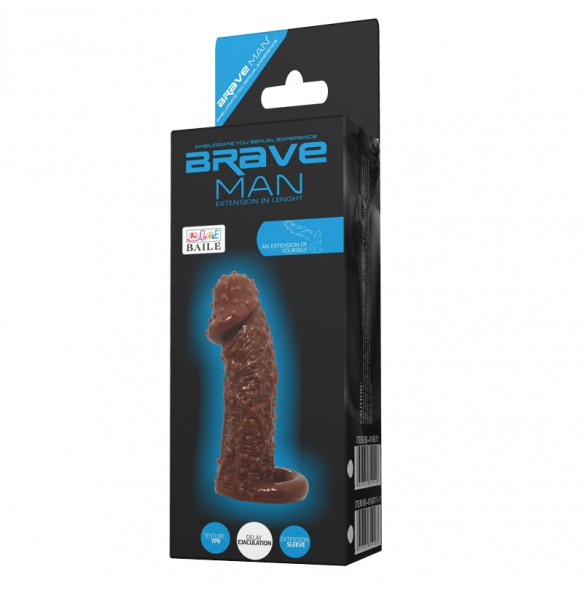 BAILE - Brave Man Penis Extended Dotted Sleeve With Ball Strap (L:13cm - D:4cm)